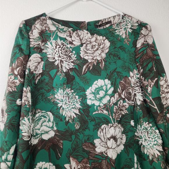 Windsor. Silk Green Dress Size 36 US Size 6 From Germany NWT 3/4 Sleeve Knee - Picture 2 of 10